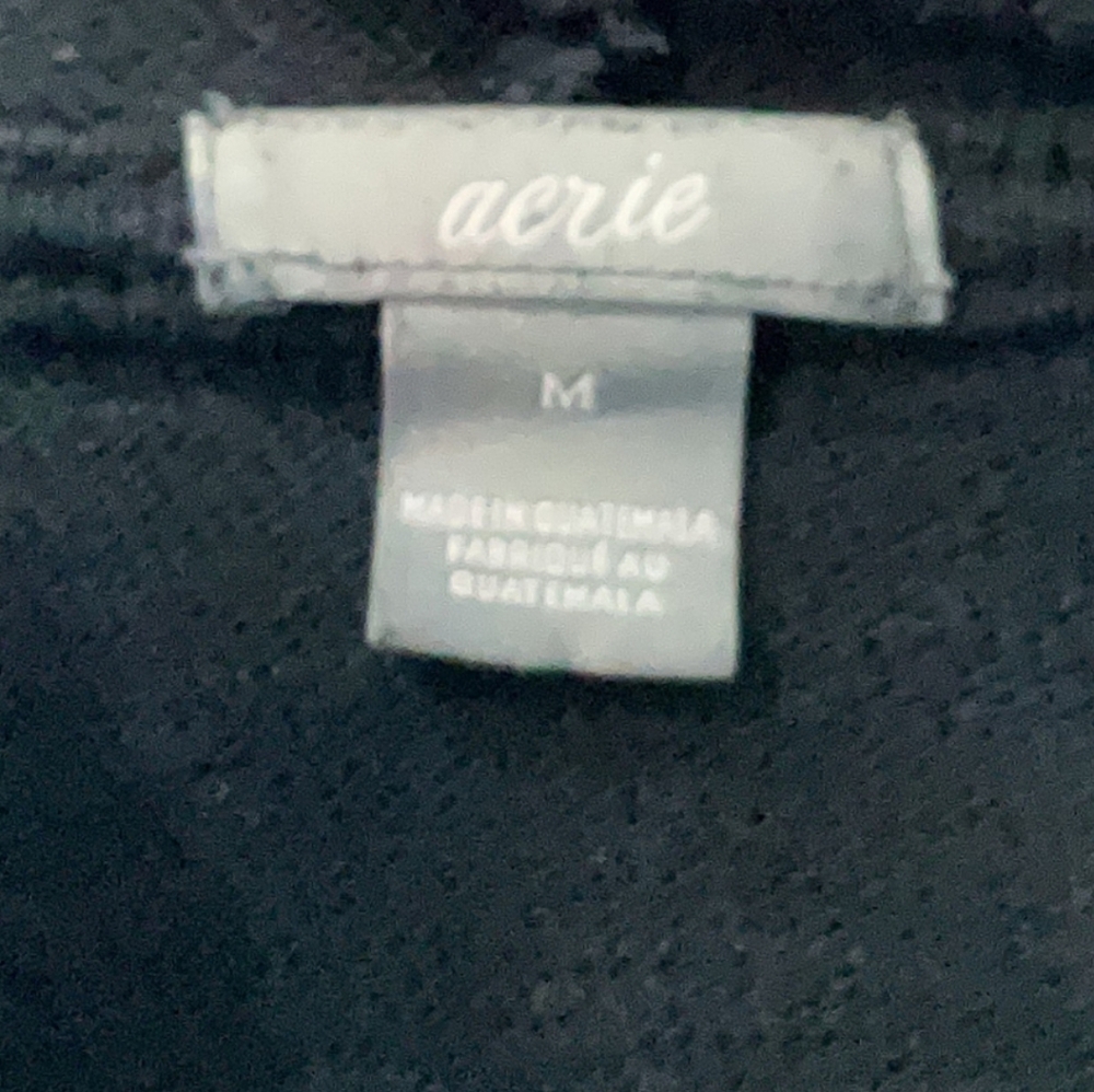aerie Black Long-Sleeve Hooded Knit Sweatshirt - Picture 5 of 5